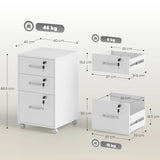 HOMCOM Three Drawer Wood-Effect Filing Cabinet - White