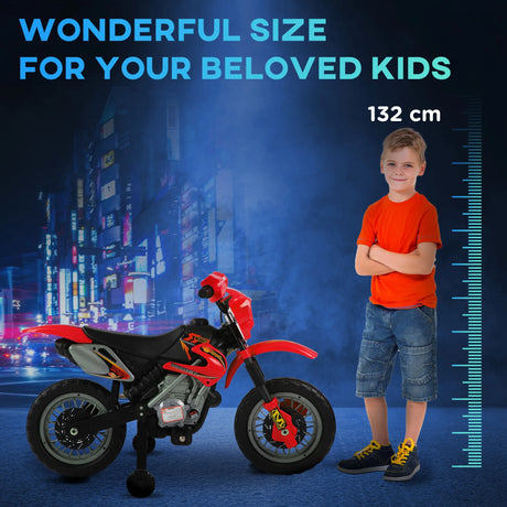 HOMCOM 6V Kids Child Electric Motorbike Ride on Motorcycle Scooter Children Toy Gift for 3-6 Years (Red)