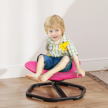 AIYAPLAY Butterfly-Shaped-kids Swivel Chair, Sensory Spinning Chair for Balance, Coordination Training, Pink