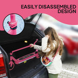 AIYAPLAY Electric Scooter for Kids 6-14 Years, with Colourful Lights, Pink