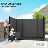 Outsunny 10 x 6 ft Resin Garden Shed, Outdoor Storage Shed with Floor, Windows, Lockable Doors and Vents, Dark Grey