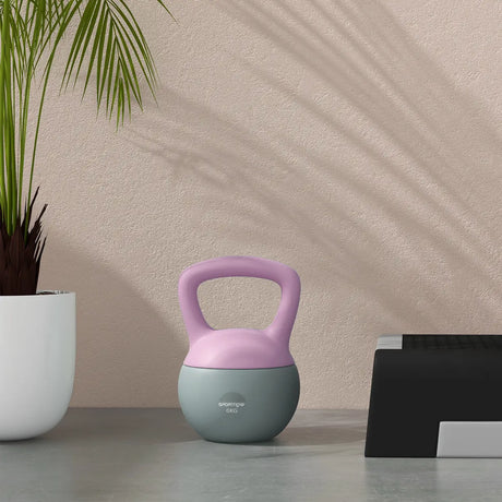 SPORTNOW 6KG Soft Kettlebell, Kettle Bell with Non-Slip Handle for Home Gym, Weight Lifting, Strength Training, Purple/Grey