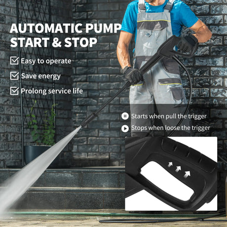 Outsunny 2200W High Pressure Washer, 170 Bar Pressure Washer with Adjustable Nozzle and 6M Hose, 32W x 32D x 80H cm Blue