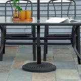 Outsunny 14kg Round Cement Parasol Base Umbrella Weight Stand Holder Fits 35mm,38mm,48mm Pole for Patio Outdoor Garden - Black