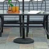 Outsunny 14kg Round Cement Parasol Base Umbrella Weight Stand Holder Fits 35mm,38mm,48mm Pole for Patio Outdoor Garden - Black