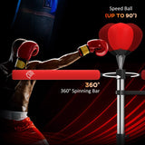 HOMCOM 3-in-1 Boxing Punching Bag, Freestanding with 2 Speed Bals, 360° Reflex Bar, 160-230cm Adjustable Height, Red