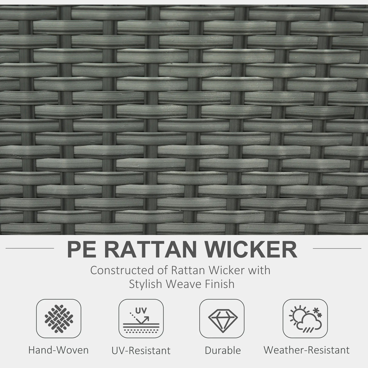 Outsunny Six-piece Outdoor Rattan Dining Set, Outdoor Sofa Set with Reclining Armchairs and Mental Frame, Orange