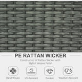 Outsunny Six-piece Outdoor Rattan Dining Set, Outdoor Sofa Set with Reclining Armchairs and Mental Frame, Orange