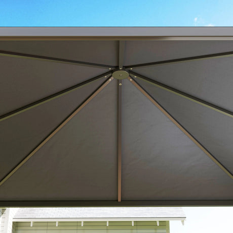 Outsunny 3 x 3 or 3 x 6m Garden Gazebo with Extendable Awning and Wheels, UPF30+ Outdoor Metal Gazebo Canopy Shelter for BBQ, Event, Party