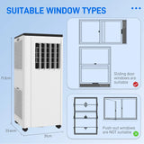 HOMCOM 7,000 BTU App-Controlled Mobile Air Conditioner, 15m2 Radius - White