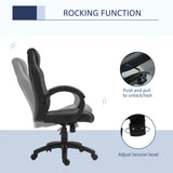 Vinsetto Office Chair Faux Leather Swivel Computer Desk Chair for Home Office with Wheels Armrests Black