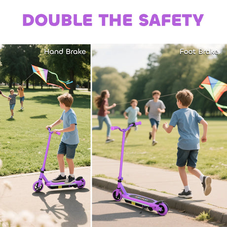 AIYAPLAY Electric Scooter for Kids 6-14 Years, with Colourful Lights, Purple