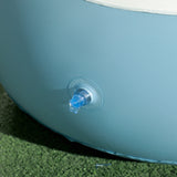 Outsunny Inflatable Tub Chair and Footstool - Blue/White