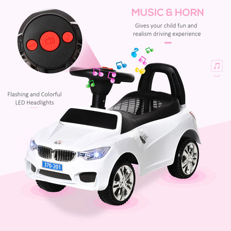 HOMCOM Ride on Car Baby Toddler Walker Foot to Floor Sliding Car Slider White