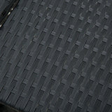 Outsunny Rattan 2-Seater Sofa Sun Lounger Bed-Black