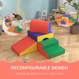 HOMCOM 4-Piece Soft Play Set for Toddlers 1-3 Years, Red