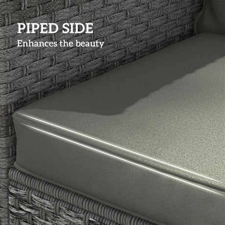 Outsunny Seat and Back Padded Cushion Set, CUSHION ONLY - Charcoal Grey