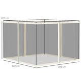 Outsunny 302 x 207cm Universal Replacement Mesh Sidewall Netting for Gazebos and Canopy Tents, (Sidewall Only) White