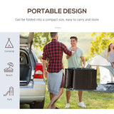 Outsunny Sun Lounger Steel Frame Outdoor Folding Chaise Texteline Lounge Chair Recliner with Headrest & 7 Levels Adjustable Backrest, Brown