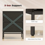 HOMCOM Chest of Drawers, Dresser with 2 Fabric Drawers and Aluminium Handles - Black