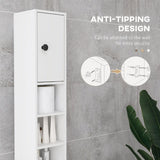 kleankin 180cm Slim Bathroom Cabinet, with Drawer, Shelves and Cupboards - White