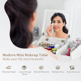 Countertop Vanity Dresser with Flip-Top Mirror and Multifunctional Storage Box for Bedroom