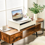 Countertop Vanity Dresser with Flip-Top Mirror and Multifunctional Storage Box for Bedroom