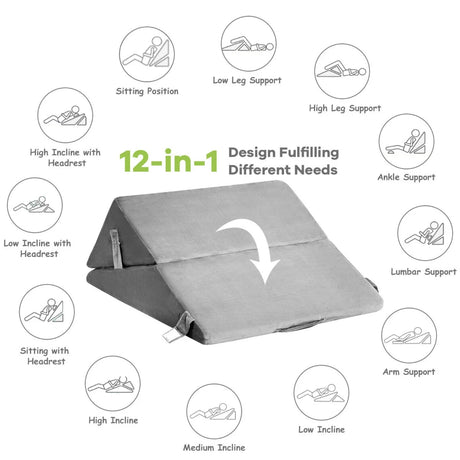 Adjustable Neck Back Support Memory Foam Headrest-Gray