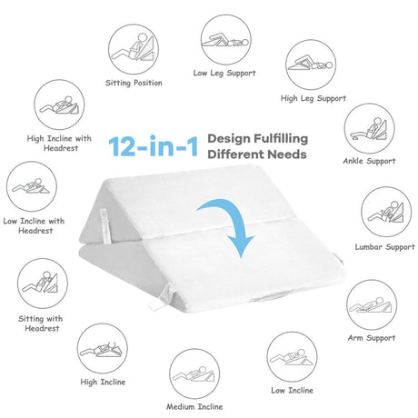 Adjustable Neck Back Support Memory Foam Headrest-White