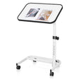 Portable Bedside Table with 9-Level Adjustable Height-White