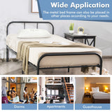 Single Metal Bed Frame with Headboard Footboard and Underbed Storage Space-Single Size