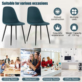 Dining Chairs Set of 2 with Black Metal Legs-Blue