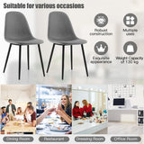 Dining Chairs Set of 2 with Black Metal Legs-Gray