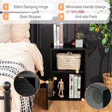 Set of 2 Bedside Table with Open Compartment for Bedroom