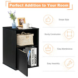 Set of 2 Bedside Table with Open Compartment for Bedroom