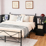 Set of 2 Bedside Table with Open Compartment for Bedroom