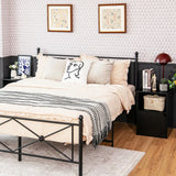 Set of 2 Bedside Table with Open Compartment for Bedroom