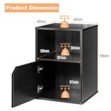 Set of 2 Bedside Table with Open Compartment for Bedroom