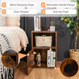 Set of 2 Bedside Table with Open Compartment for Bedroom