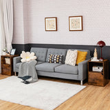 Set of 2 Bedside Table with Open Compartment for Bedroom