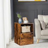 Set of 2 Bedside Table with Open Compartment for Bedroom