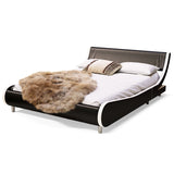 King Size PU Double Bed Frame with Curved Headboard