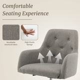 Desk chair Height-adjustable swivel chair with castors 66 x 66 x 83-93 cm Grey