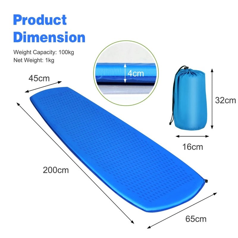 Inflatable Sleeping Pad with Inflatable Sponge for Hiking
