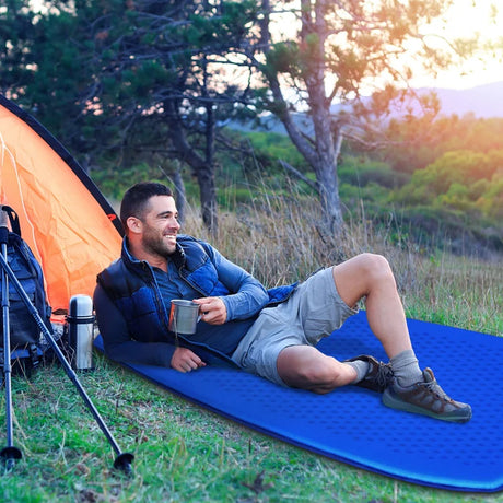 Inflatable Sleeping Pad with Inflatable Sponge for Hiking