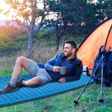 7cm Thick Inflating Camping Mat with Carrying Bag for Backpacking and Hiking-Blue