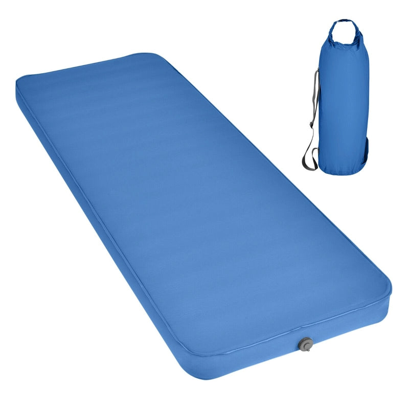Self Inflating Camping Sleeping Mat with 2-in-1 Pump Sack for Hiking-Blue
