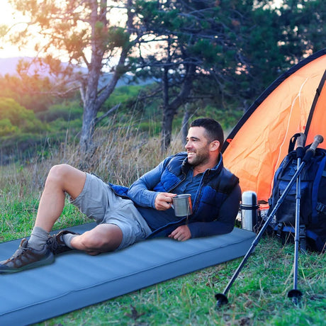 Self Inflating Camping Sleeping Mat with 2-in-1 Pump Sack for Hiking-Blue