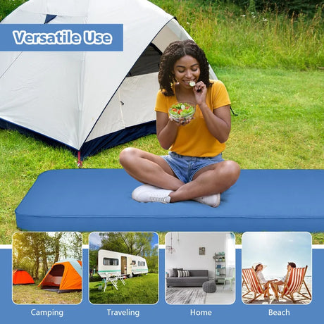 Self Inflating Camping Sleeping Mat with 2-in-1 Pump Sack for Hiking-Blue