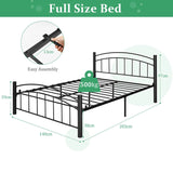 Metal Bed Frame Platform Bed with Headboard for Bedroom-full size